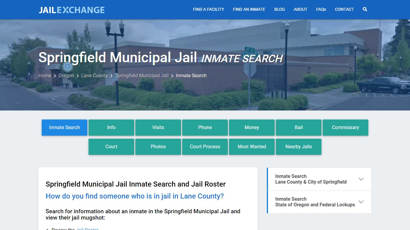 Inmate Search: Roster & Mugshots - Springfield Municipal Jail, OR